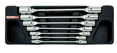 Набор шарнирных ключей 6х7-18х19 мм, 7 предметов в ложементе (А) TOPTUL GAAT0702 Набор шарнирных ключей 6х7-18х19 мм, 7 предметов в ложементе (А) TOPTUL GAAT0702