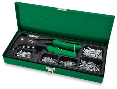 Заклепочник ручной c заклепками 2.4, 3.2, 4.0, 4.8 кейсе 151 предмет TOPTUL Заклепочник ручной c заклепками 2.4, 3.2, 4.0, 4.8 кейсе 151 предмет TOPTUL