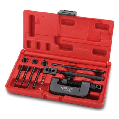 Набор инструментов для заклепки/расклепки мотоциклетной цепи 13 предметов TOPTUL JGAI1304 Набор инструментов для заклепки/расклепки мотоциклетной цепи 13 предметов TOPTUL JGAI1304