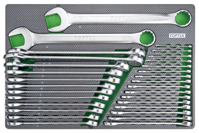 Набор комбинированных ключей 6-38 мм, 30 предметов в мягком ложементе (D) TOPTUL GED3025 Набор комбинированных ключей 6-38 мм, 30 предметов в мягком ложементе (D) TOPTUL GED3025