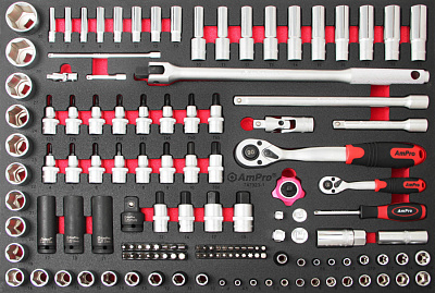 T45589 Набор головок и аксессуаров 1/2"и 1/4", 137пр. в мягком ложементе